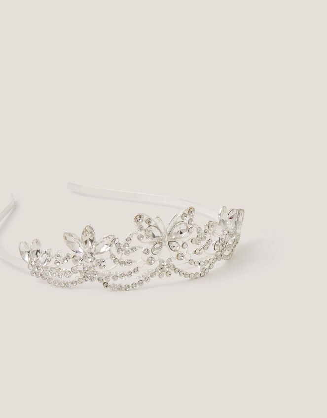 Diamanté Butterfly Tiara, , large