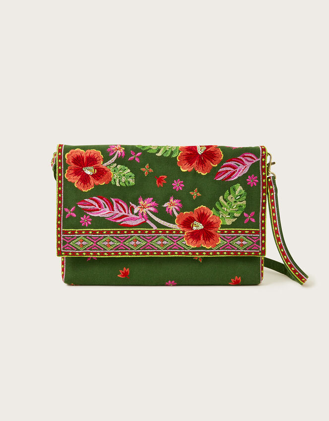 Embroidered Cross-Body Bag, , large