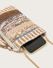 Raffia Beaded Phone Bag, , large