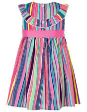 Baby Ophelia Colourful Stripe Dress in Recycled Polyester, Pink (PINK), large
