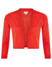 Pandora Pointelle Shrug in Linen Blend, Red (RED), large