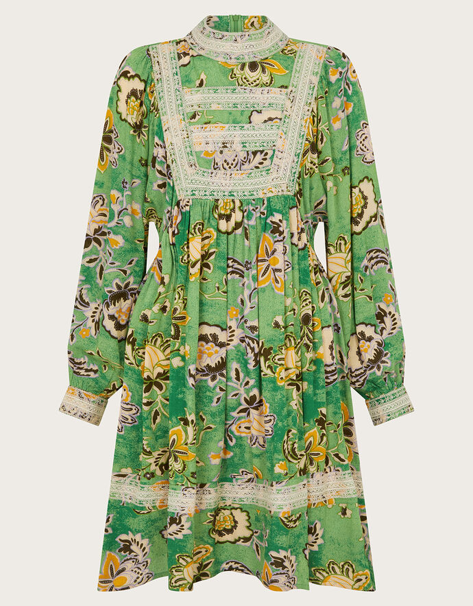 Juliet Pleated Dress Dark Green