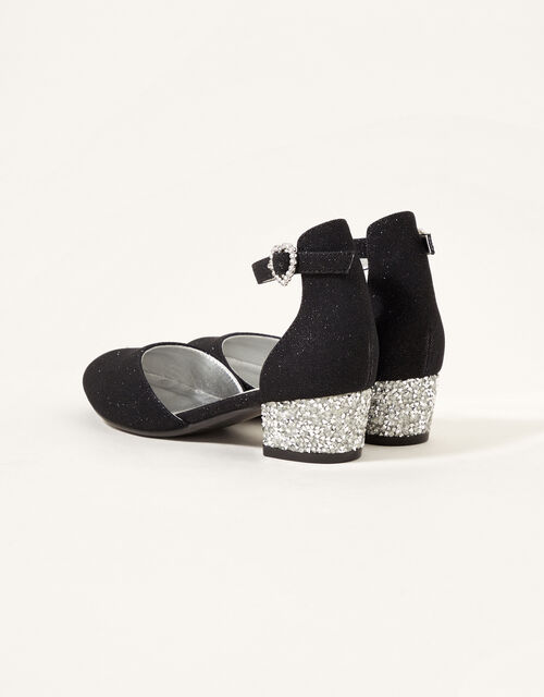 Shimmer Two-Part Heels, Black (BLACK), large