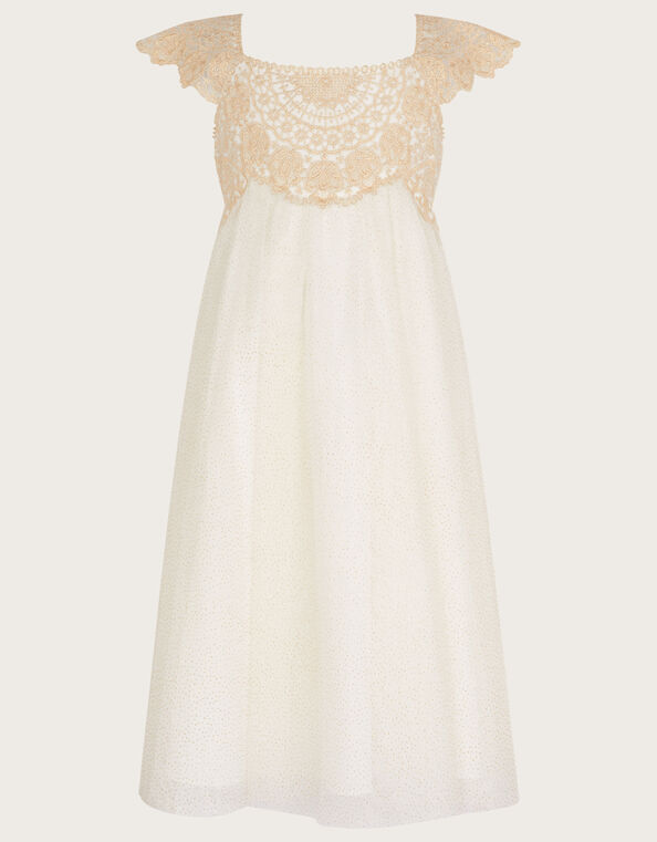 Estella Embroidered Dress	, Gold (GOLD), large