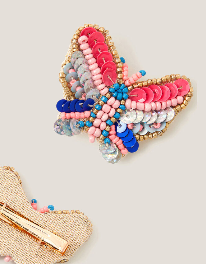 2-Pack Sequin Butterfly Hair Clips, , large