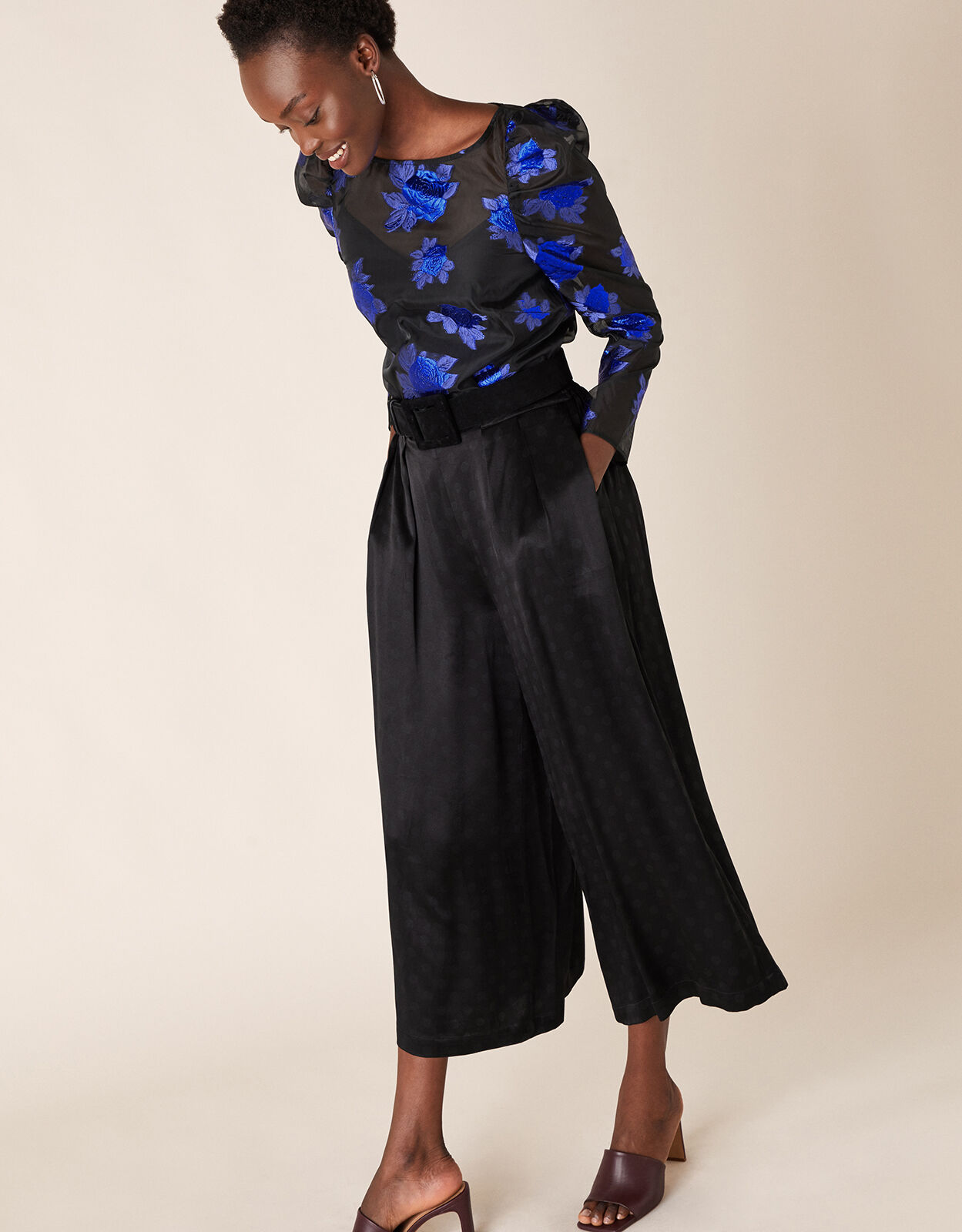 Ophelia Floral Organza Blouse Blue | Blouses & Shirts | Monsoon UK.