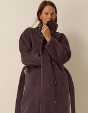 Millie Funnel Neck Belted Coat, Brown (CHOCOLATE), large