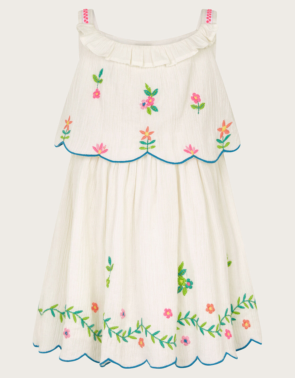Baby Floral Embroidered Dress White Baby Girl Dresses Monsoon UK