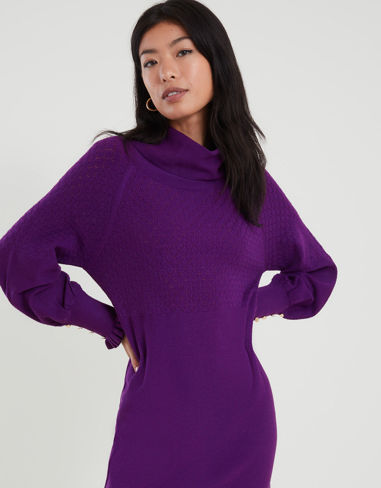 Purple cheap knit dress