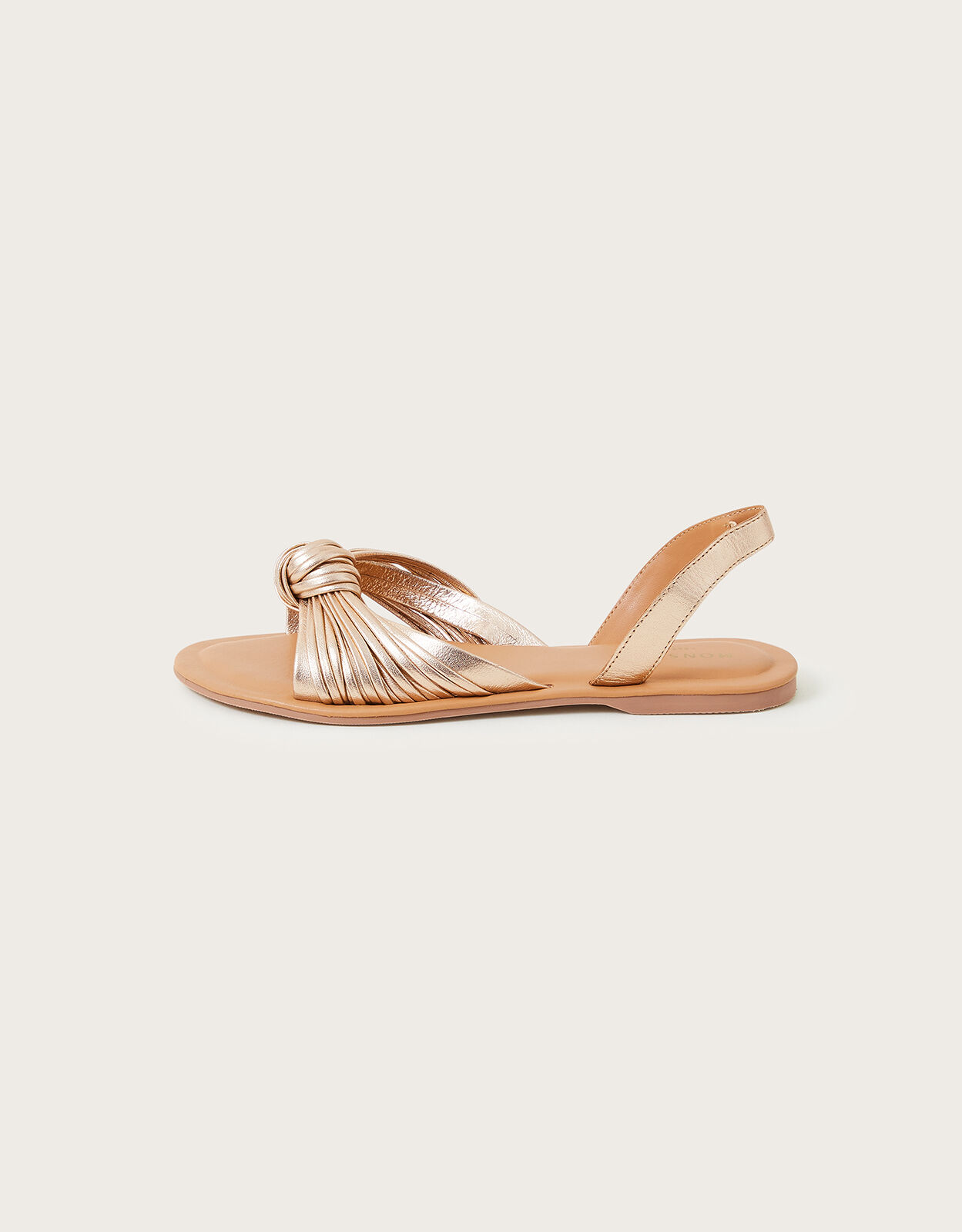 Knot Front Leather Sandals Gold Women s Shoes Monsoon UK
