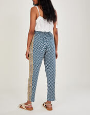 Gabriella Print Trousers in Sustainable Viscose, Blue (NAVY), large