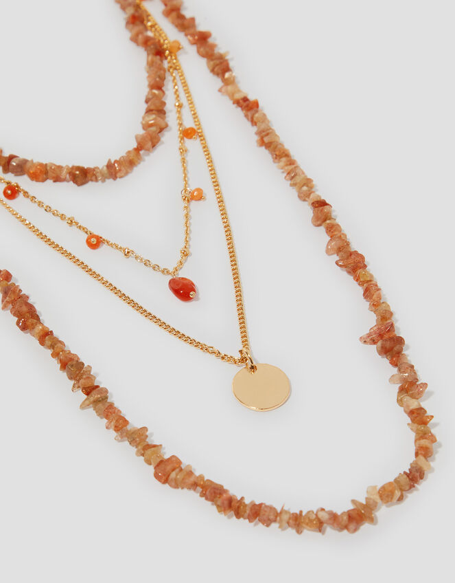 Quartz Stone Layered Necklace, , large