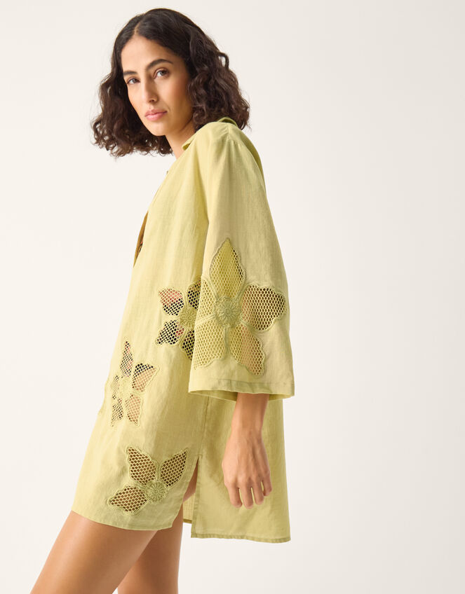 Joanna Cutwork Beach Shirt Green