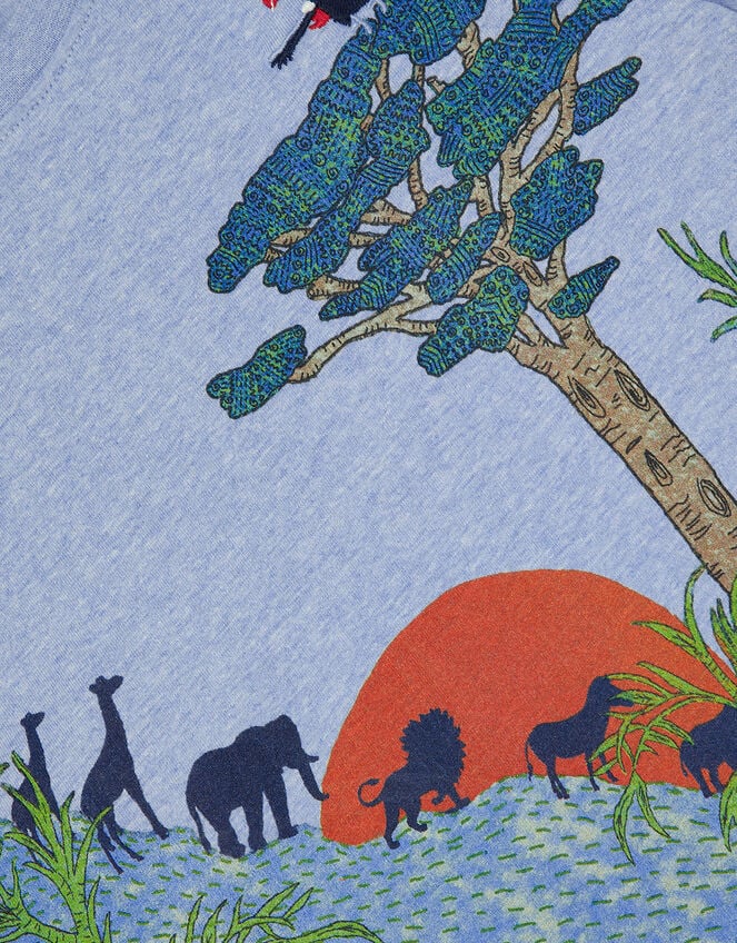 Safari Sunset T-Shirt, Blue (BLUE), large