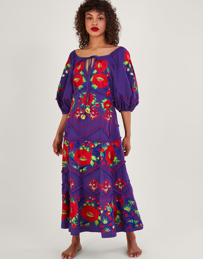 Meryl Embellished Midi Dress, Purple (PURPLE), large