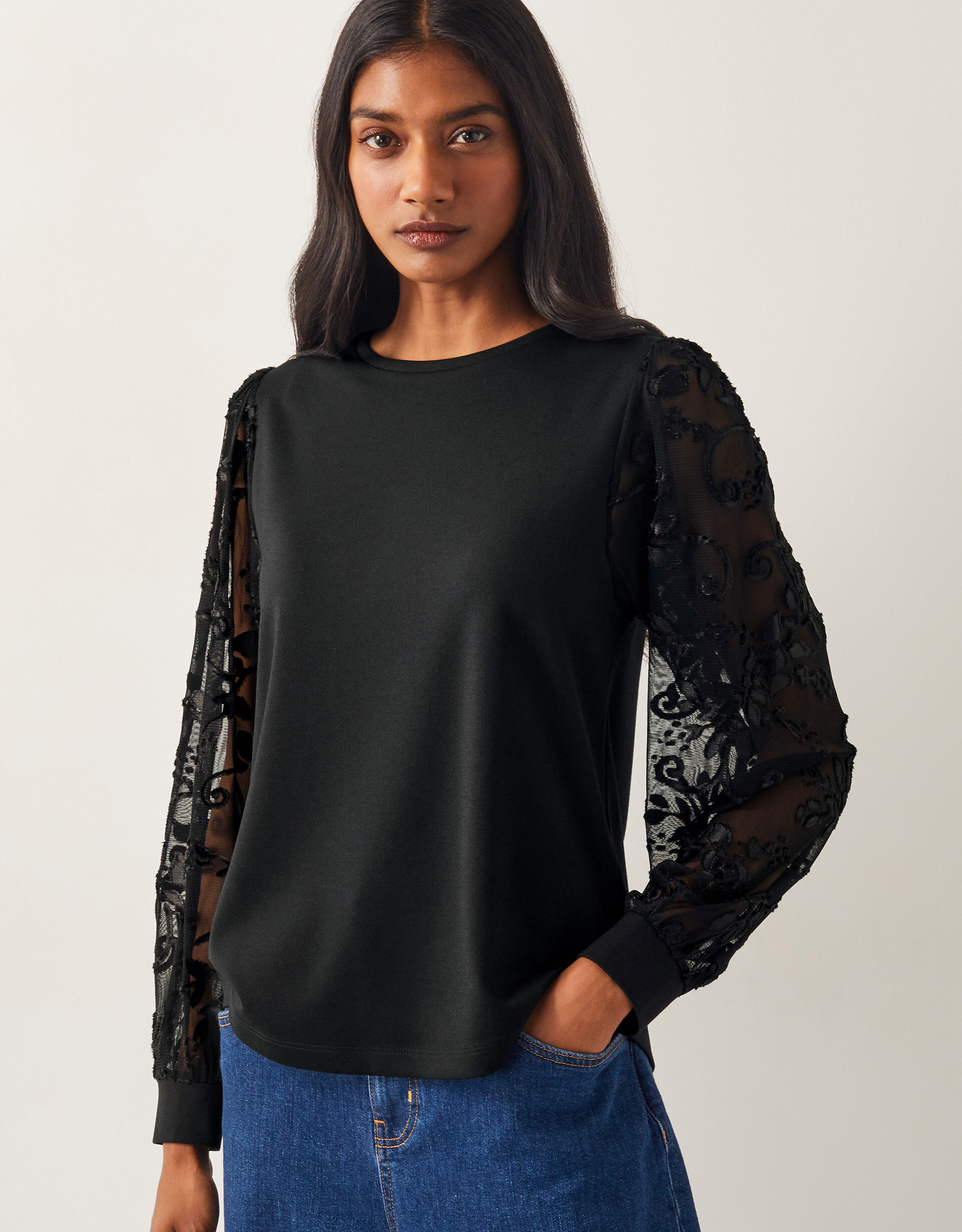 Sheer flower top sales