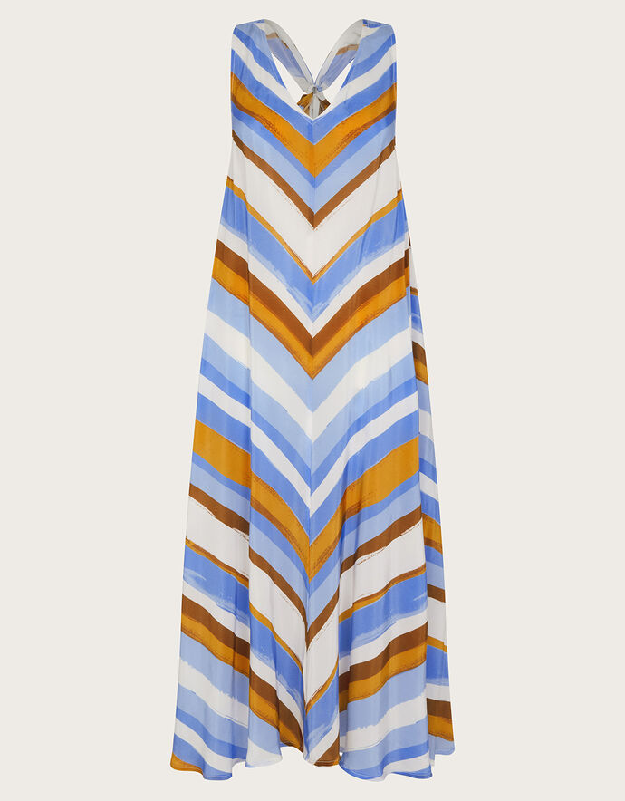 XL Bayside Blue Kylie Striped Stretchy Dress