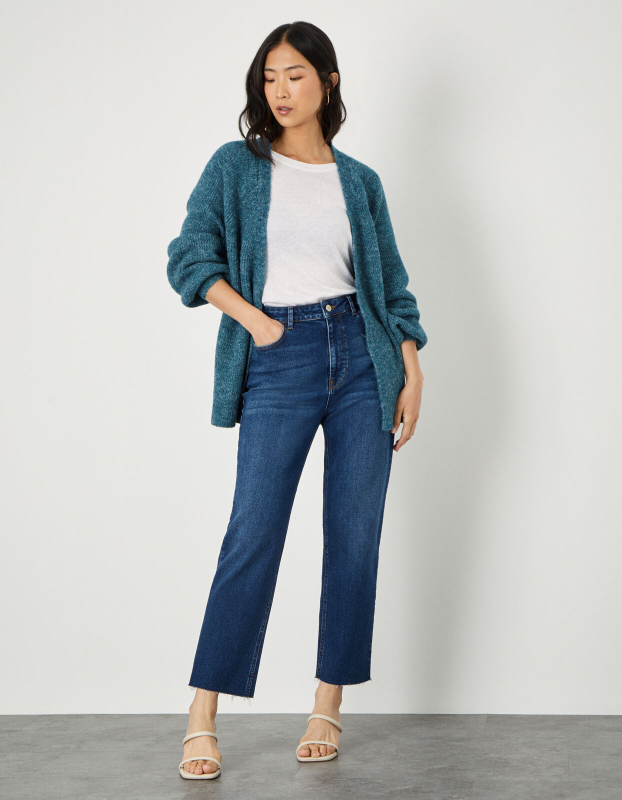 Freya Cosy Cardigan Teal Cardigans Monsoon UK