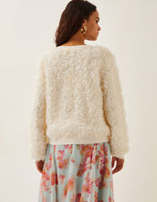 Fi Floral Knit Cardigan, Ivory (IVORY), large