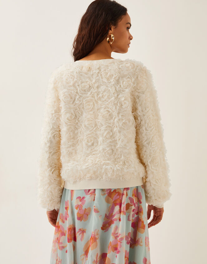 Fi Floral Knit Cardigan, Ivory (IVORY), large