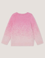 Embellished Christmas Tree Ombr&eacute; Jumper, Pink (PINK), large