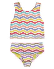 Frugi Tegan Printed Reversible Tankini Set, Yellow (YELLOW), large