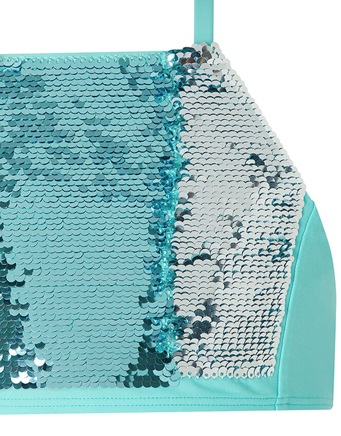 Reversible Sequin Bikini Set, Blue (TURQUOISE), large
