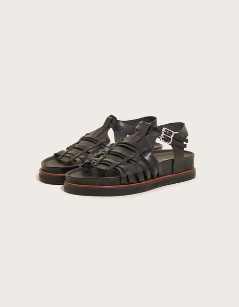 Weave Stomper Sandals Black, Black (BLACK), large