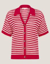 Cally Stripe Collar Jumper, Red (RED), large