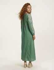 Raffya Aurelia Embroidered Maxi Kaftan Dress, Green (GREEN), large