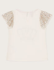 Crown Sequin Top , Ivory (IVORY), large