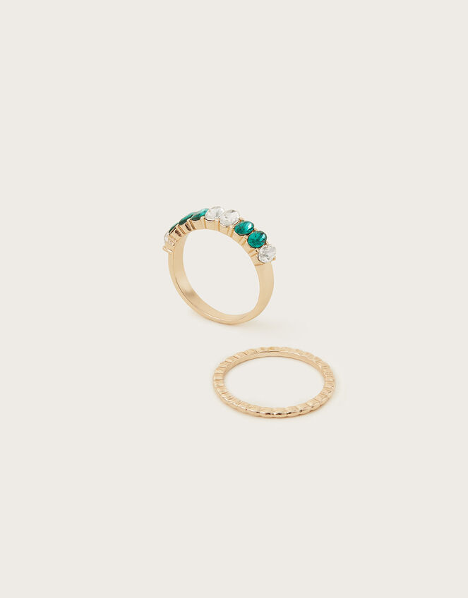 Gem Stone Ring Set of Two, Gold (GOLD), large
