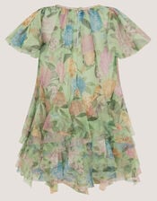 Baby Nessa Floral Mesh Party Dress, Green (GREEN), large