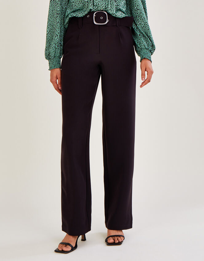 Thea Wide Leg Trousers with Recycled Polyester Black | Trousers ...