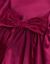Baby Velvet Bow Bubble Hem Party Dress, Red (RED), large