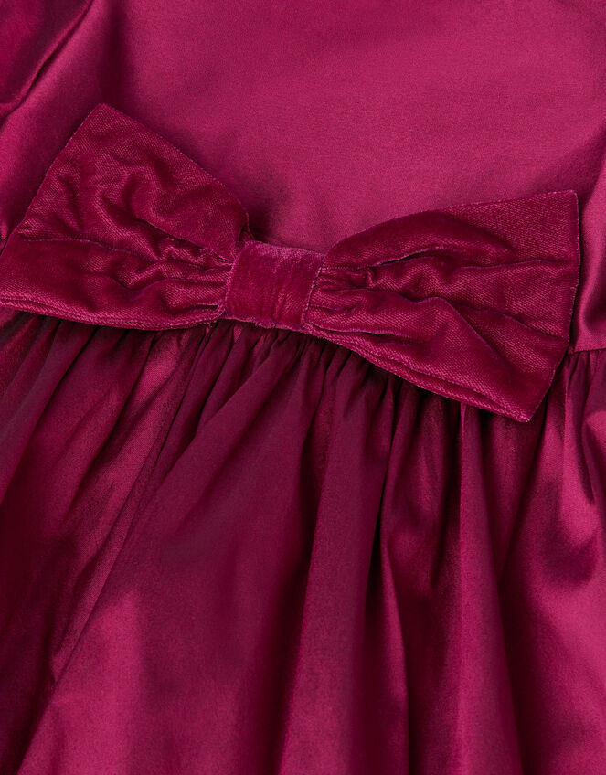 Baby Velvet Bow Bubble Hem Party Dress, Red (RED), large