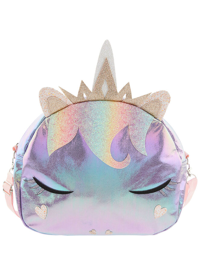Lila Shimmer Unicorn Bag, , large