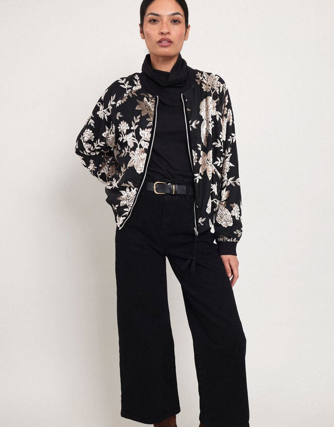 East Ziena Devor&eacute; Bomber Jacket, Black (BLACK), large