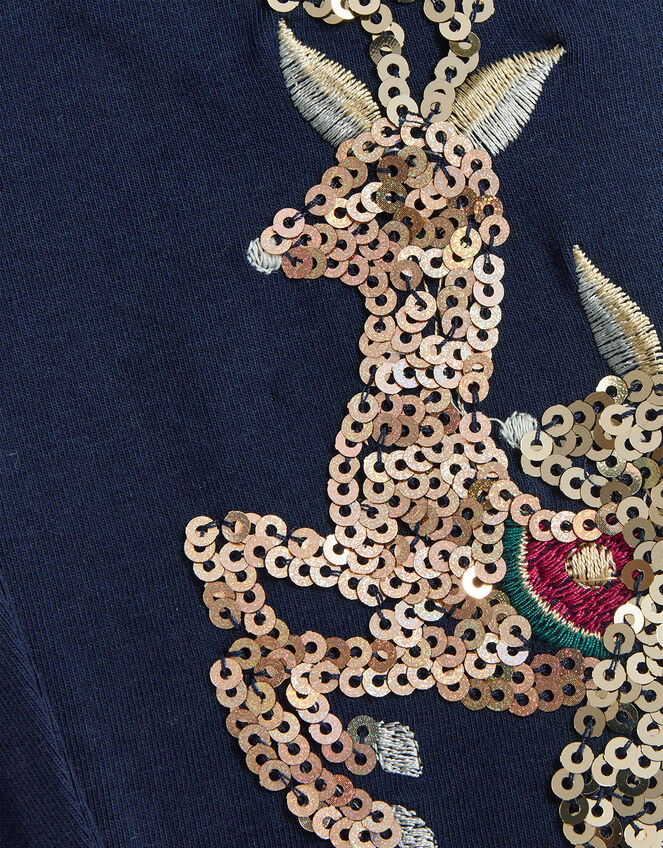 Reindeer Leggings, Blue (NAVY), large