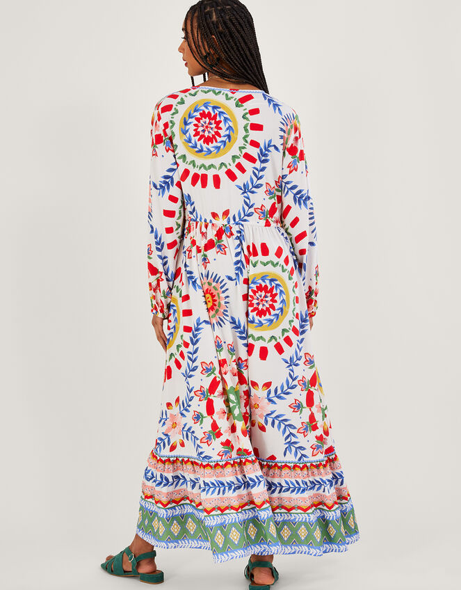 Daphne Printed Long Sleeve Maxi Dress, Ivory (IVORY), large