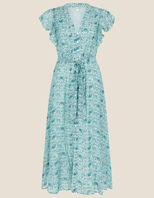 Paisley Print Tea Dress with LENZING™ ECOVERO™, Green (GREEN), large