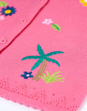 Frugi Embroidered Cardigan, Pink (PINK), large