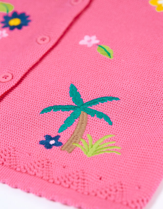 Frugi Embroidered Cardigan, Pink (PINK), large