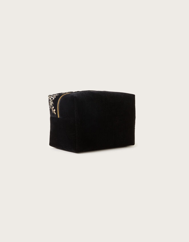 Floral Embroidered Large Makeup Bag, , large