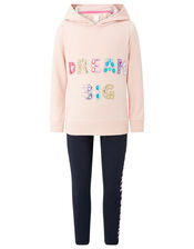 DREAM BIG Hoody and Leggings Set, Pink (PALE PINK), large