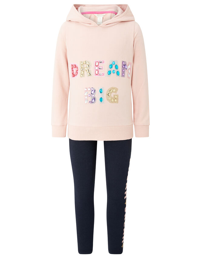 DREAM BIG Hoody and Leggings Set, Pink (PALE PINK), large