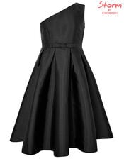 Connie One Shoulder Occasion Dress, Black (BLACK), large