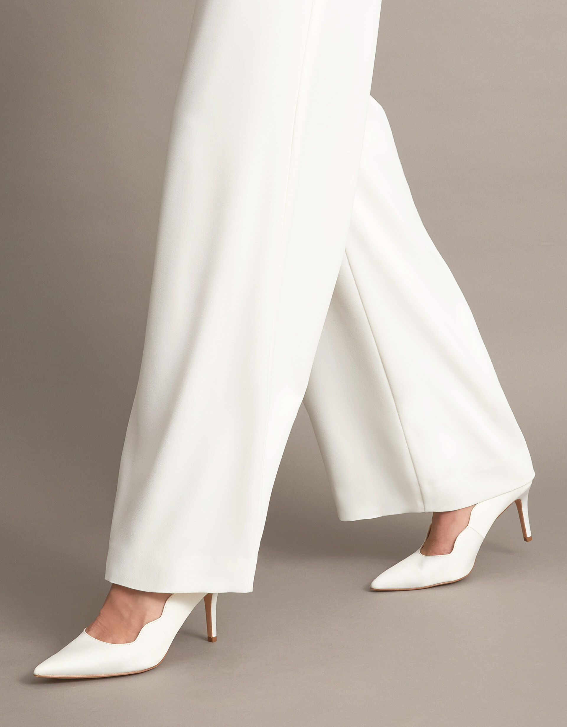 Ivory satin sale court shoes