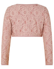 Eliona Cropped Lace Cardigan, Pink (DUSKY PINK), large