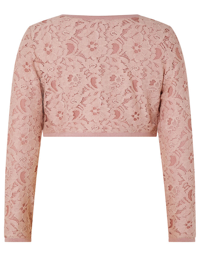 Eliona Cropped Lace Cardigan, Pink (DUSKY PINK), large